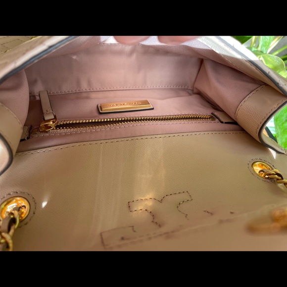 Tory Burch Leather Fleming Convertible Small ShoulderBag With Studs Pink Blush - Picture 12 of 14